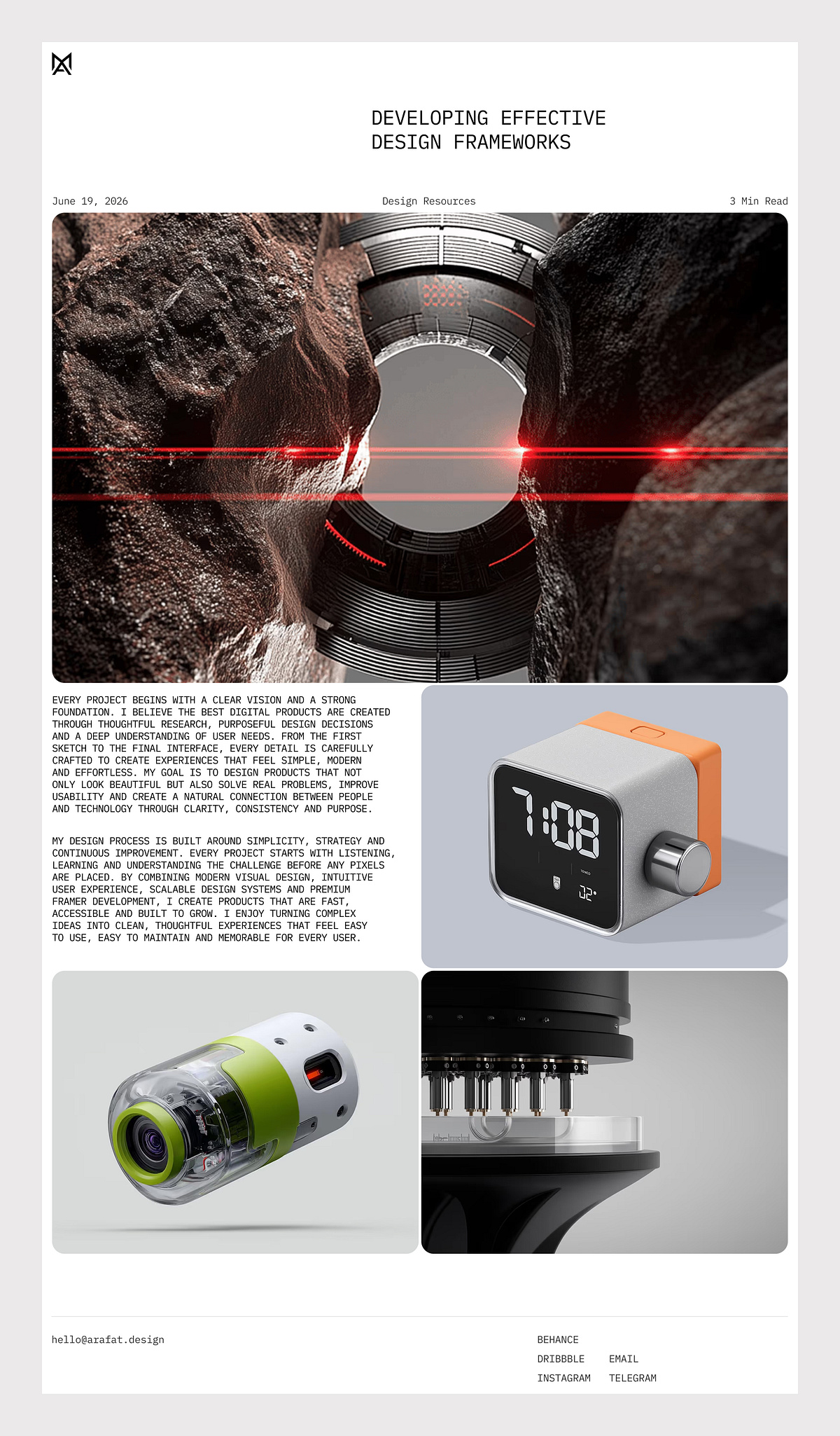 Minimalist Designer Portfolio — Bento Grid Website Design Image 2