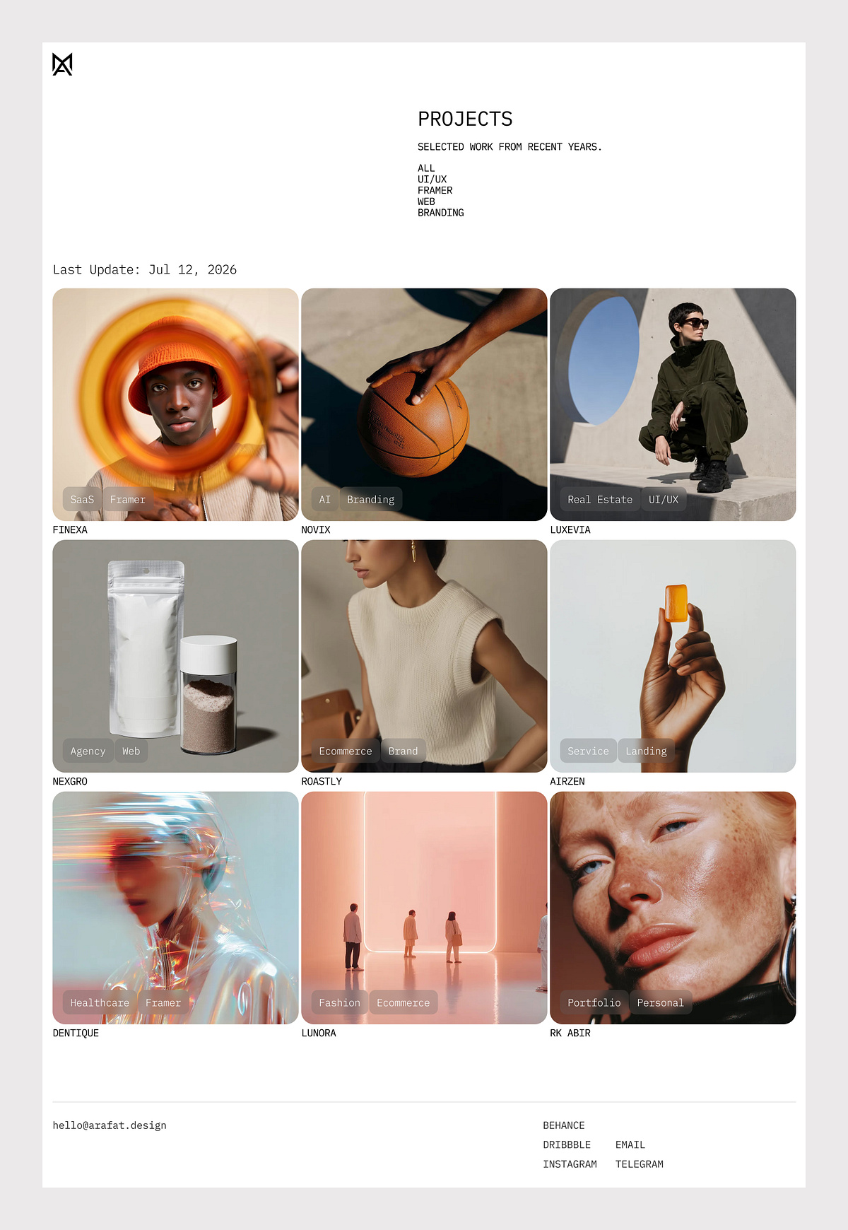 Minimalist Designer Portfolio — Bento Grid Website Design Image 3