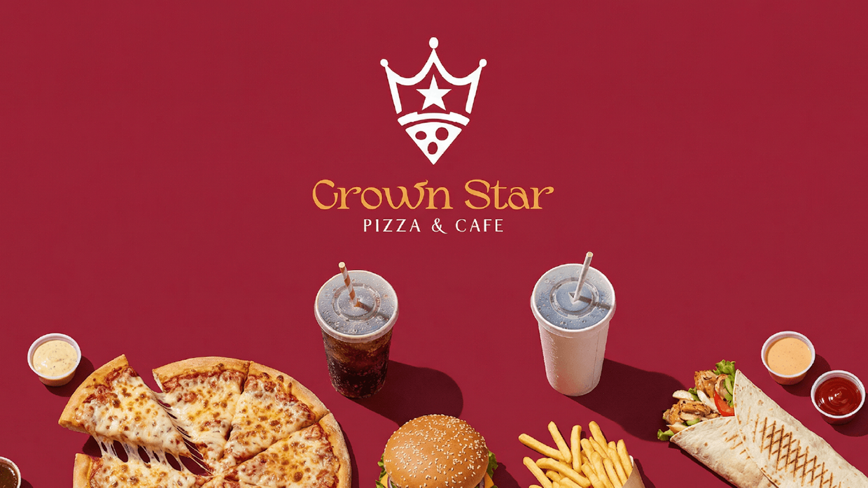 LOGO & Brand Identity for CrownStar - Pizza & Cafe Image 0