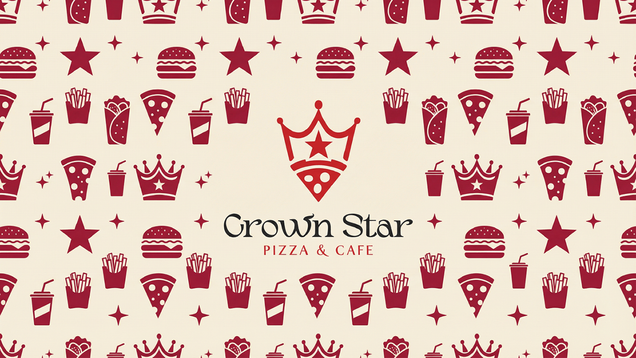 LOGO & Brand Identity for CrownStar - Pizza & Cafe Image 2
