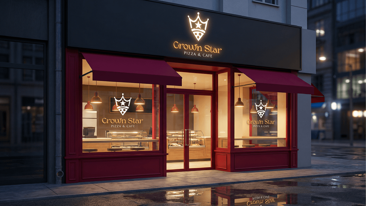 LOGO & Brand Identity for CrownStar - Pizza & Cafe Image 6