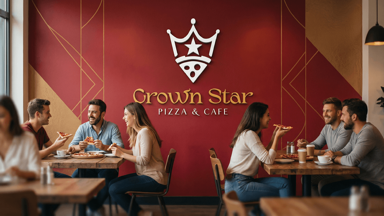 LOGO & Brand Identity for CrownStar - Pizza & Cafe Image 7