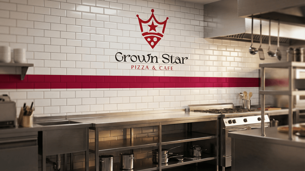 LOGO & Brand Identity for CrownStar - Pizza & Cafe Image 8