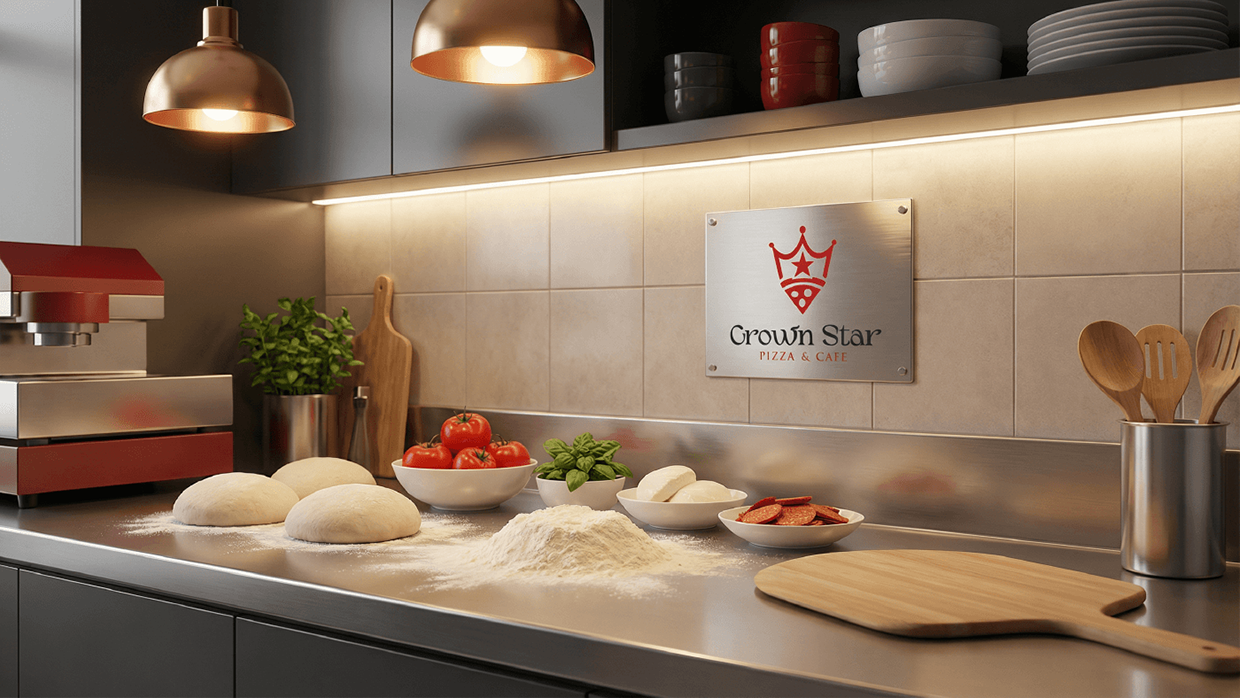 LOGO & Brand Identity for CrownStar - Pizza & Cafe Image 9