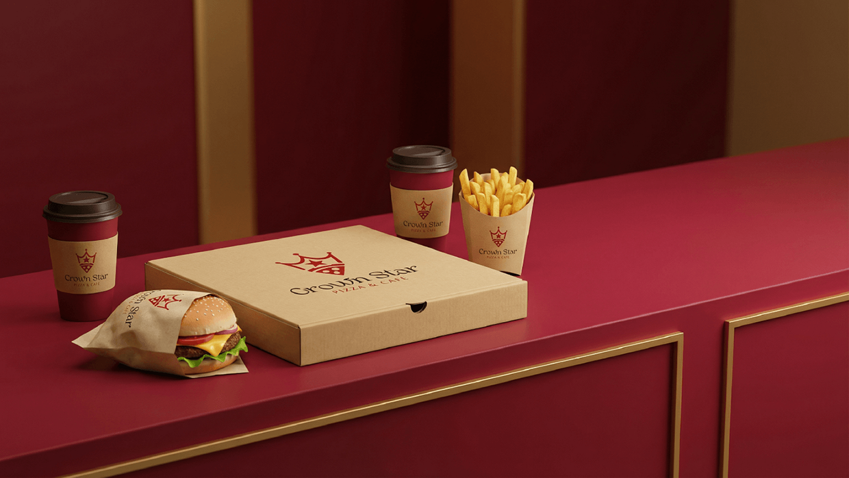 LOGO & Brand Identity for CrownStar - Pizza & Cafe Image 14