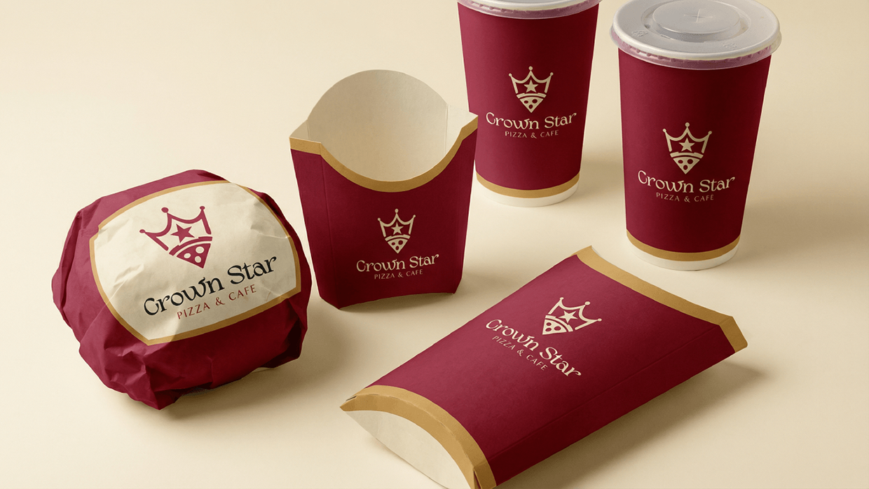 LOGO & Brand Identity for CrownStar - Pizza & Cafe Image 15