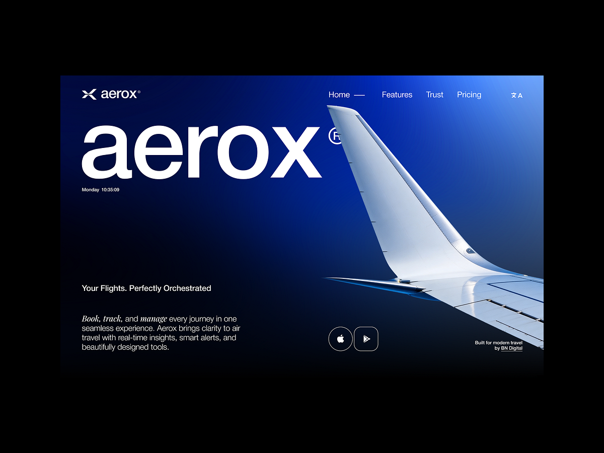 Landing Page Design Flight App