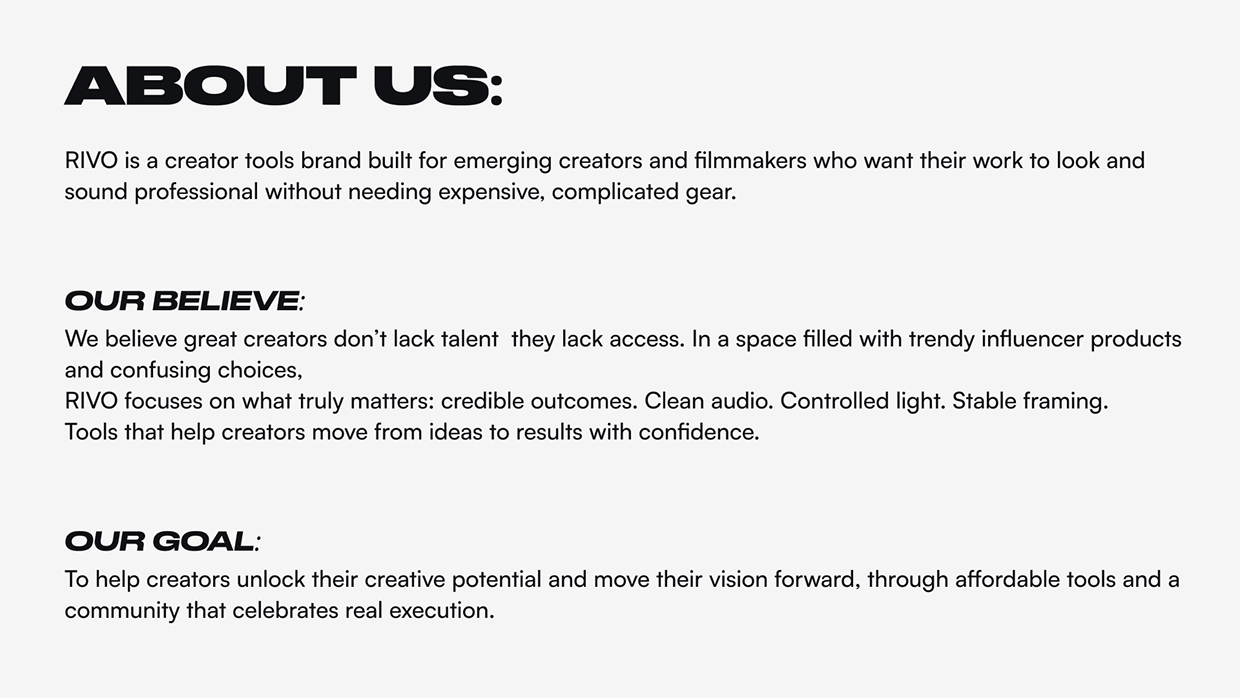 RIVO | Content Creation Gear Branding Image 3
