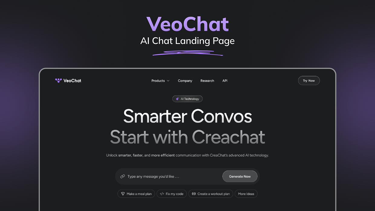 VeoChat- AI Chat Landing Page