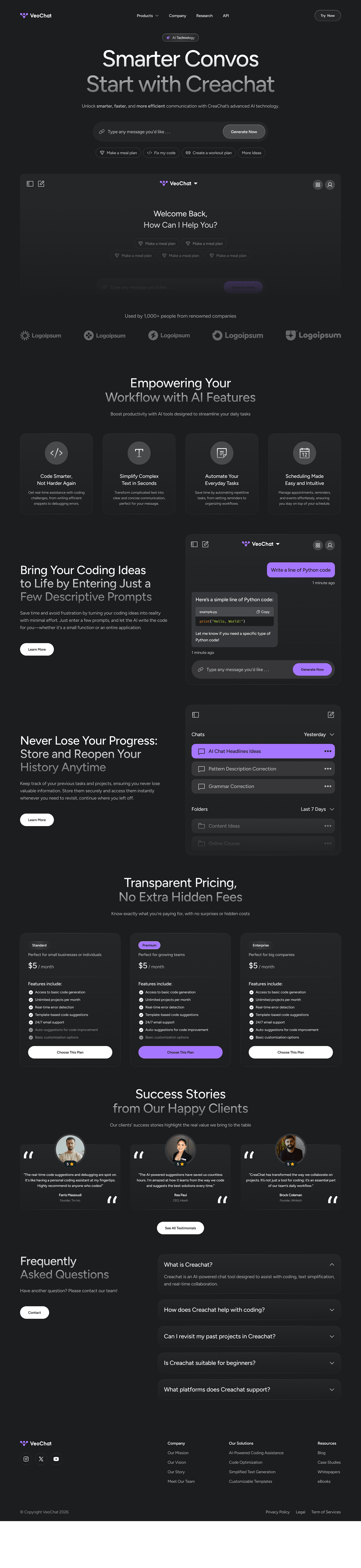 VeoChat- AI Chat Landing Page Image 0