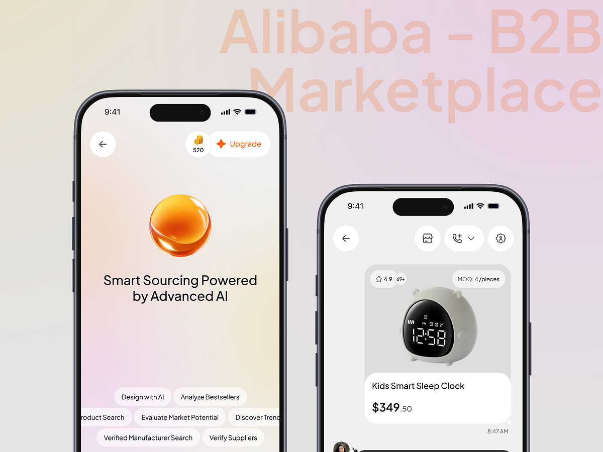B2B E-commerce & AI Product Sourcing Mobile App UI/UX Design