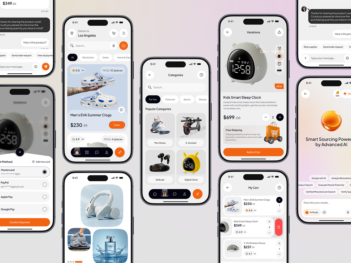 B2B E-commerce & AI Product Sourcing Mobile App UI/UX Design Image 1