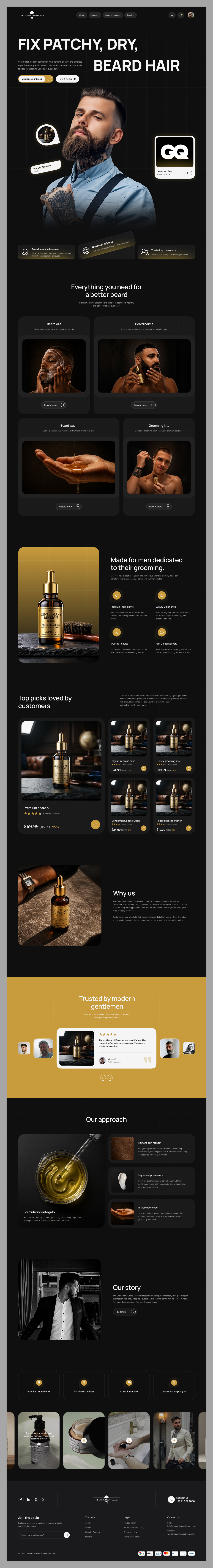 Beard Oil & Men's Grooming E commerce Website Image 1