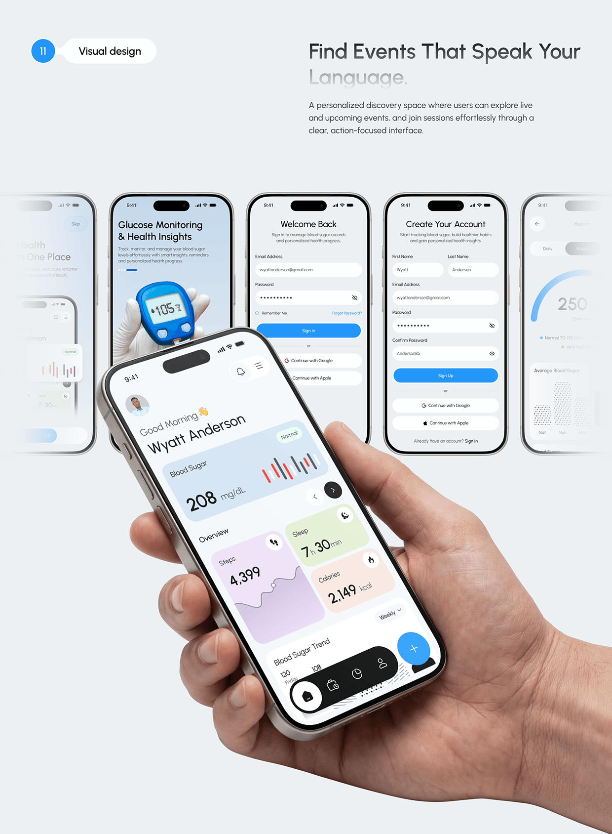 Smart Blood Glucose Monitoring App | Health Tracking Image 14