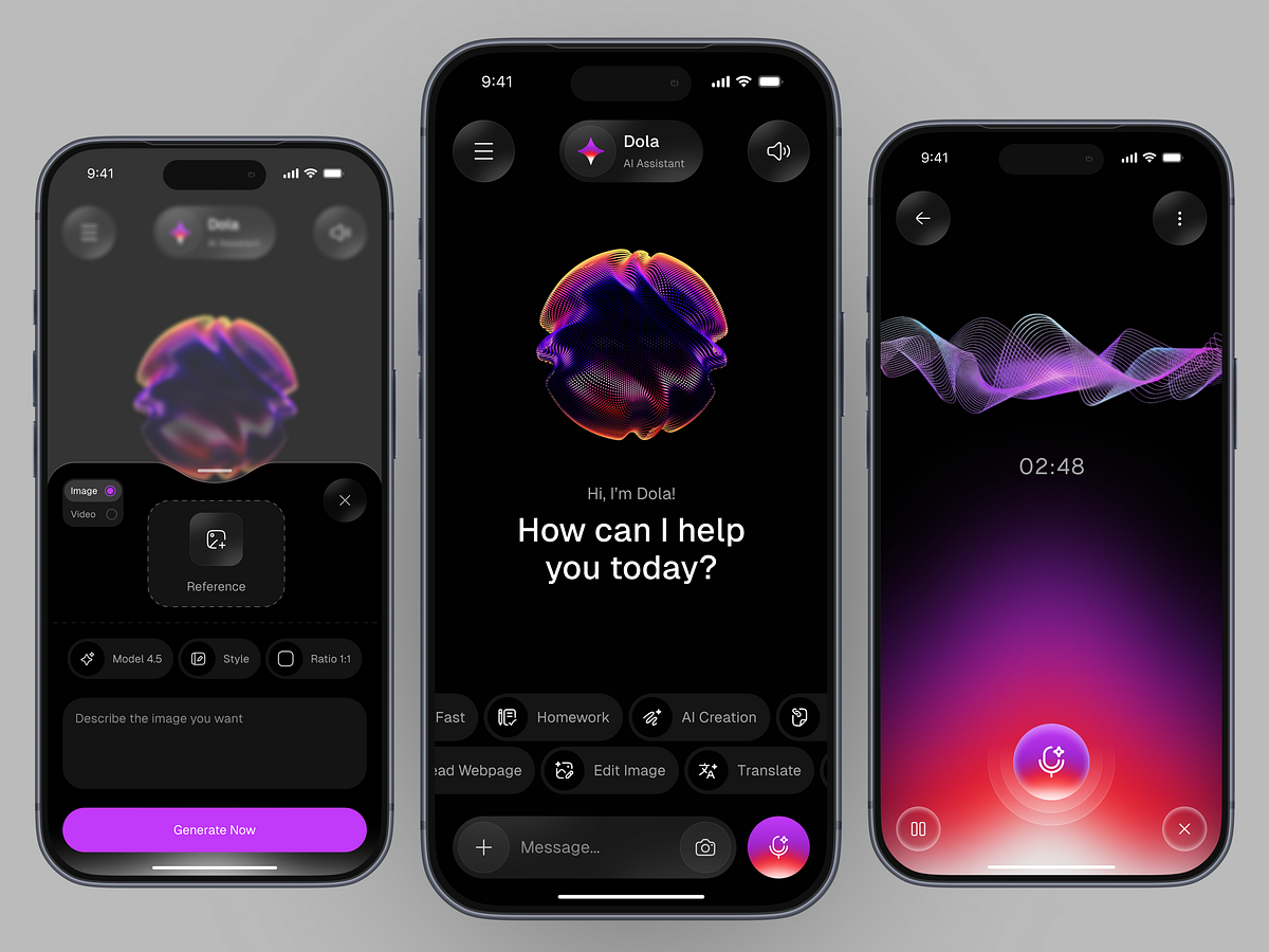 AI Voice Assistant & Image Generator Mobile App UI/UX Design Image 0