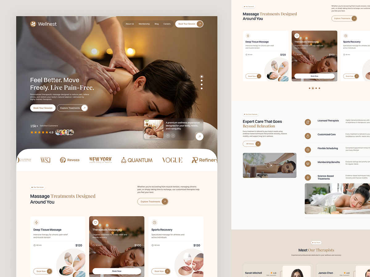 Luxury Spa & Wellness Center Landing Page UI/UX Design
