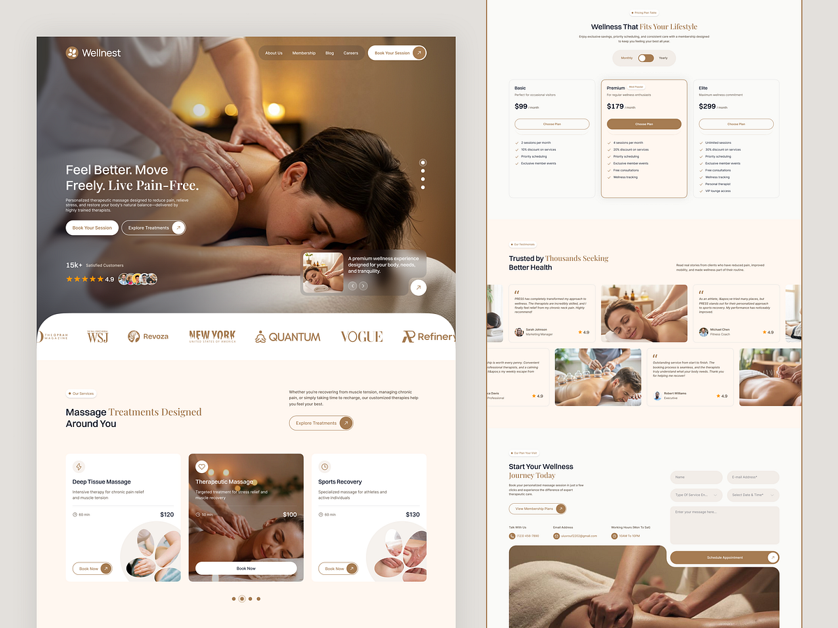 Luxury Spa & Wellness Center Landing Page UI/UX Design Image 1