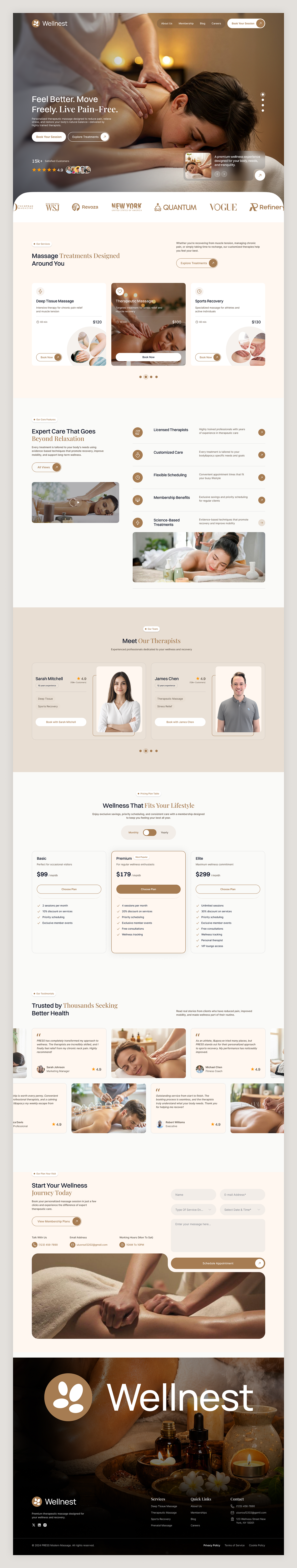 Luxury Spa & Wellness Center Landing Page UI/UX Design Image 2