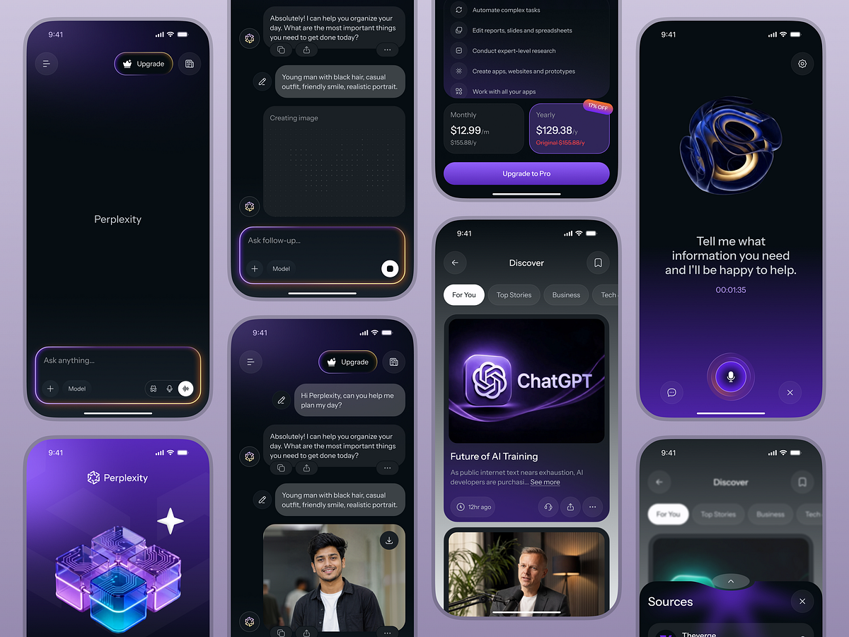 AI Search & Assistant Mobile App Design Image 0