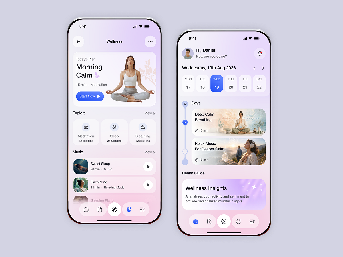 Mental Health & Meditation Mobile App Image 1