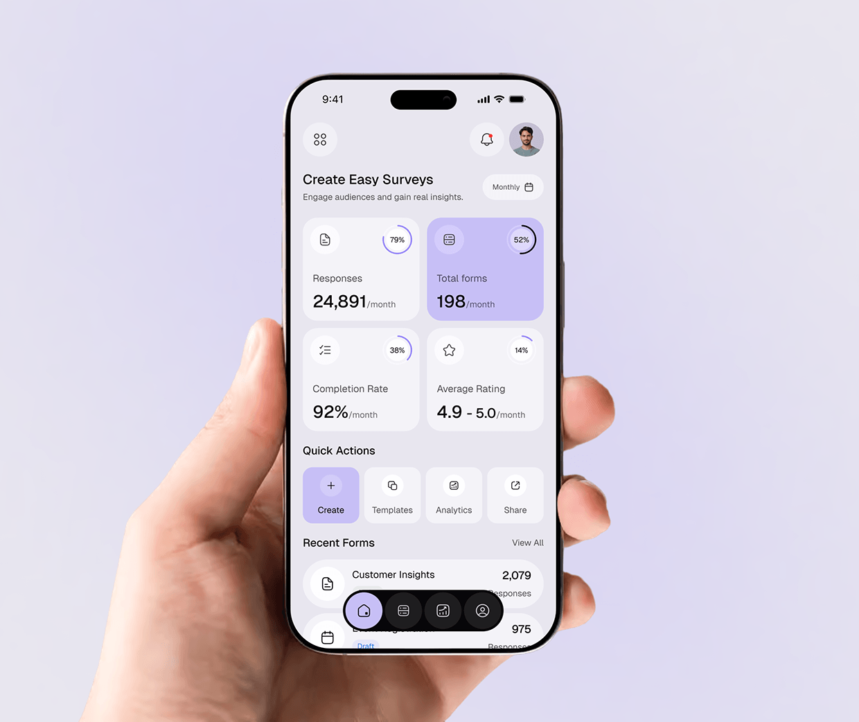 Modern Survey App UI/UX Design