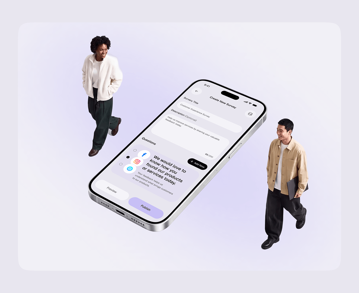 Modern Survey App UI/UX Design Image 1