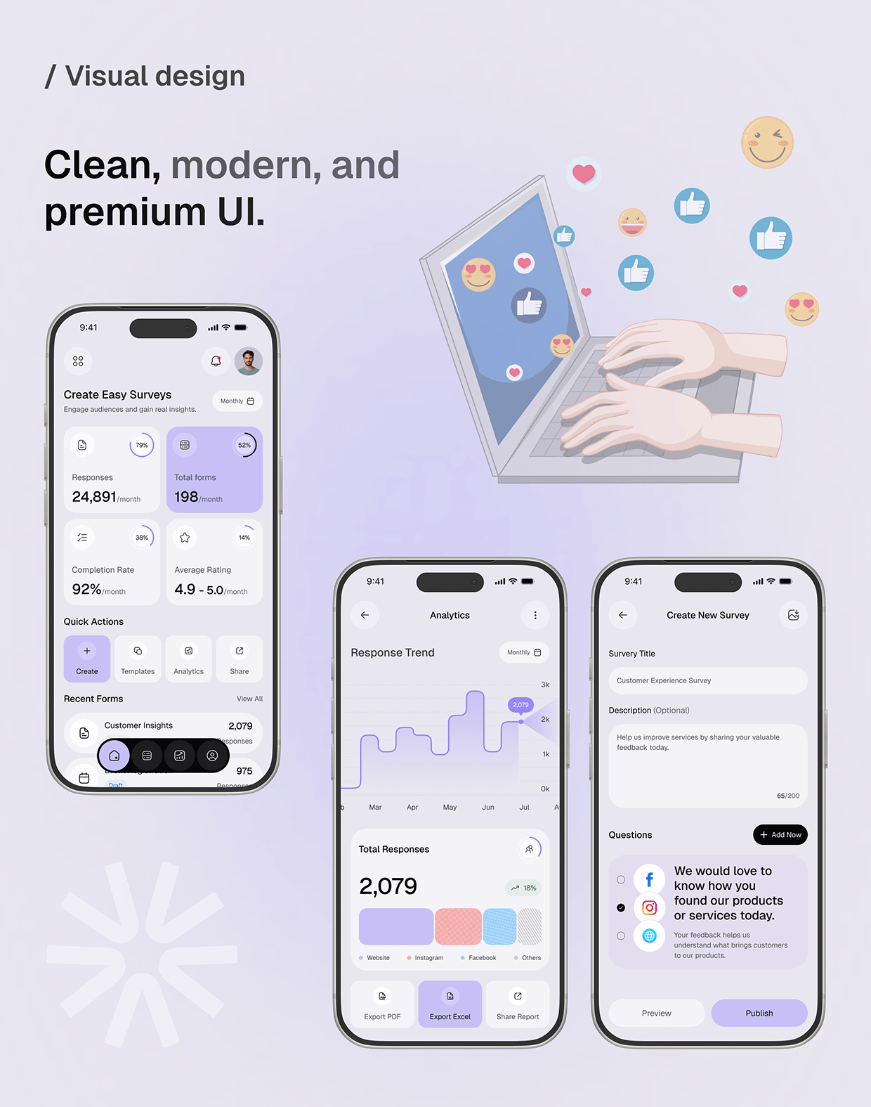 Modern Survey App UI/UX Design Image 7