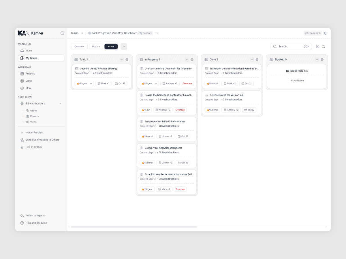 Karniva – Kanban Board & Project Management UI Image 0