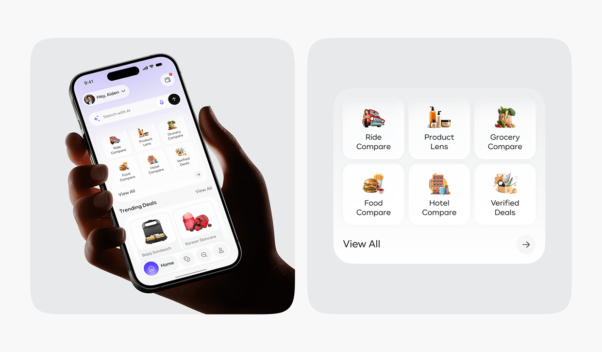 AI Shopping & Price Tracker App UI/UX Design Image 4