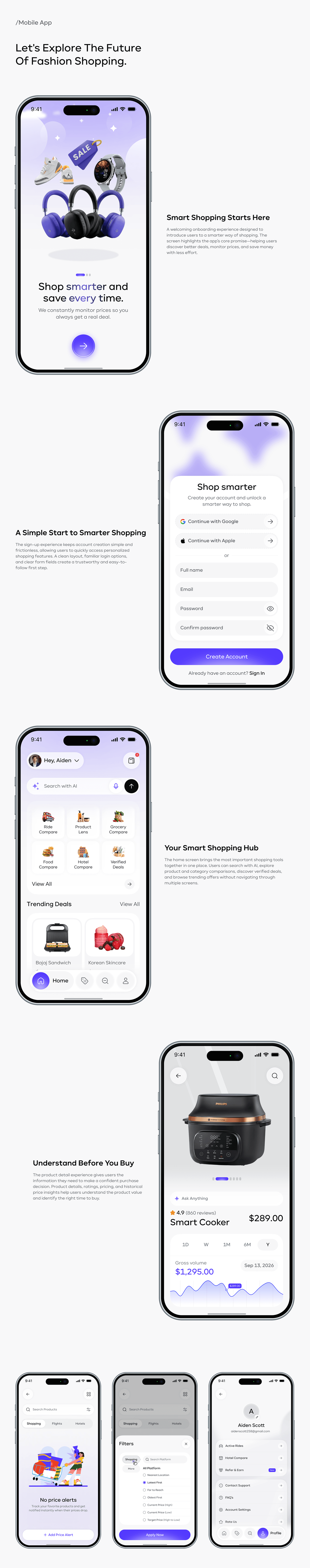AI Shopping & Price Tracker App UI/UX Design Image 14