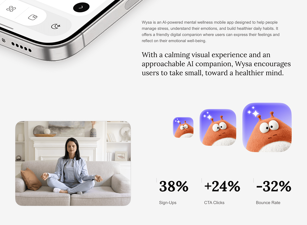 AI Mental Wellness App UI/UX Design Image 0