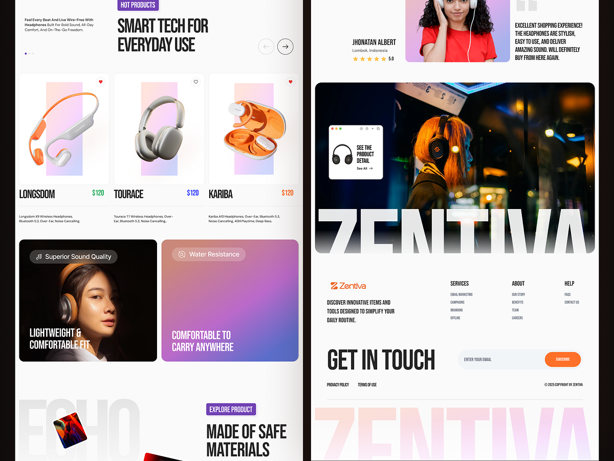 Zentiva – High-End Headphone eCommerce Experience Image 1