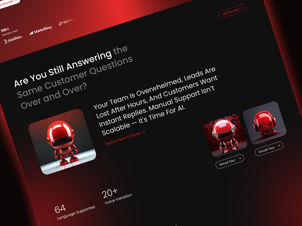 AutoRelay – AI Chatbot Builder Landing Page | SaaS UI/UX Image 1
