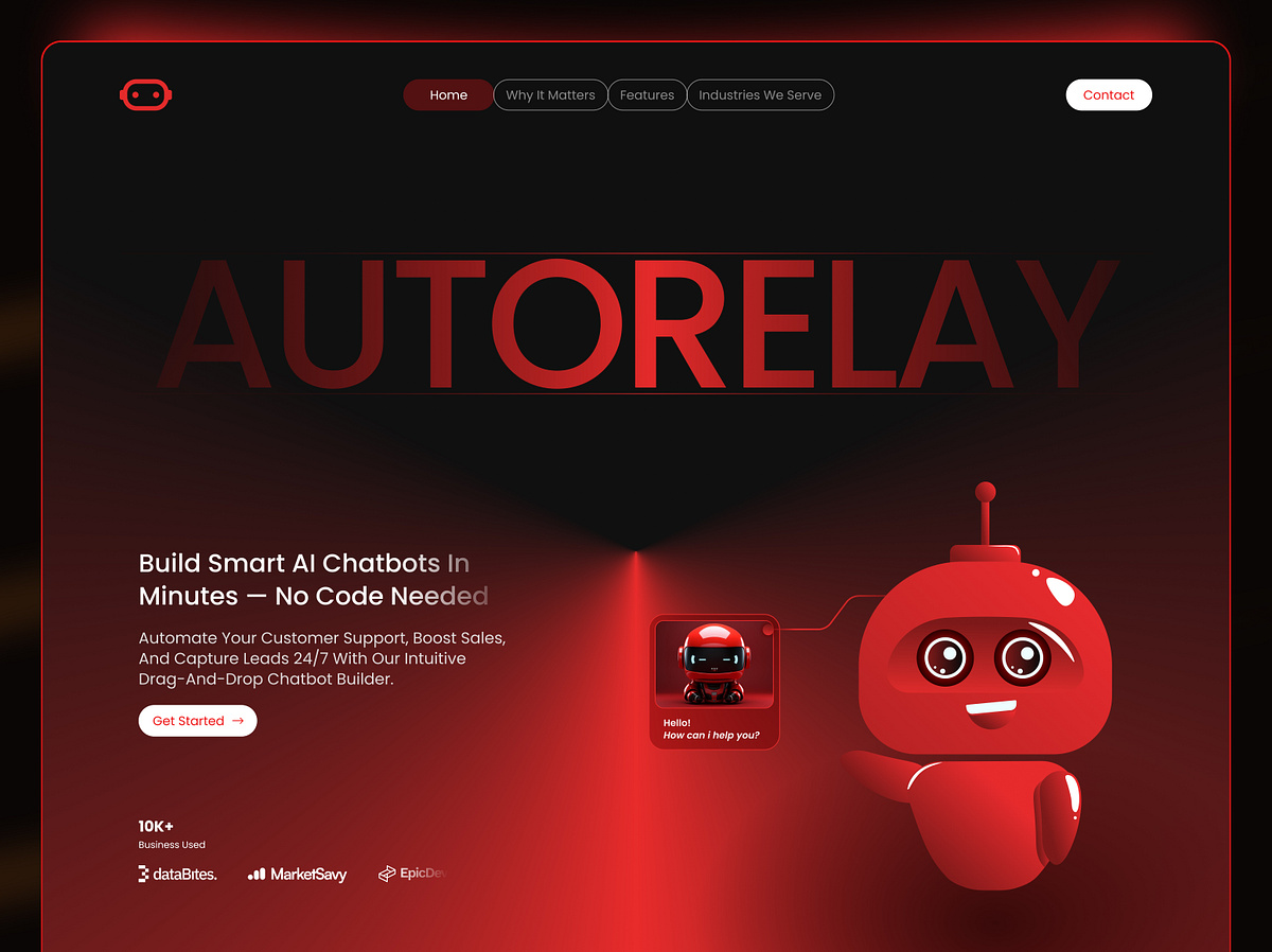AutoRelay – AI Chatbot Builder Landing Page | SaaS UI/UX Image 3