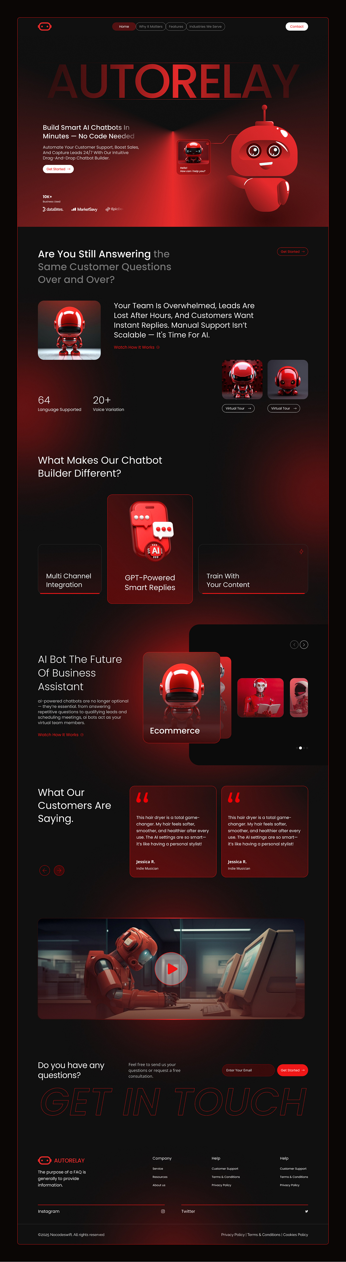 AutoRelay – AI Chatbot Builder Landing Page | SaaS UI/UX Image 4