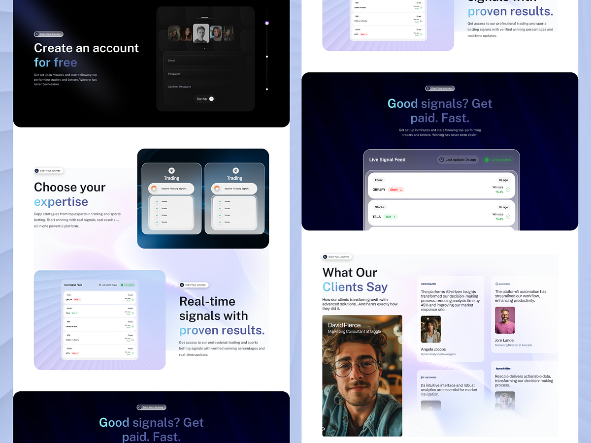 CopyWins – Sports & Trading Signal SaaS Landing Page Image 0