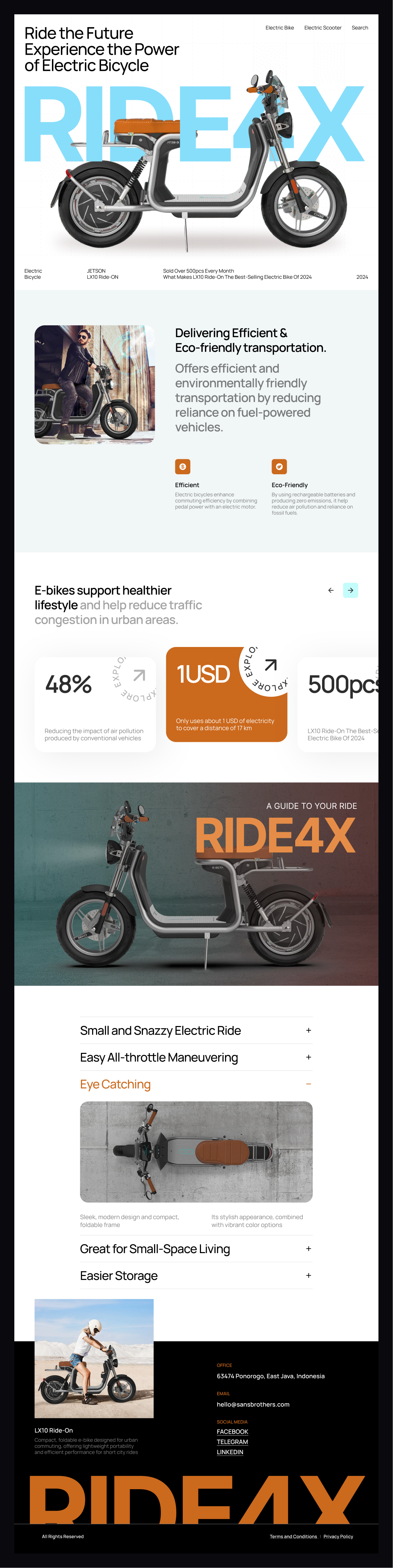 Ride4X – Electric Bike Landing Page Design | Eco Mobility UI/UX Image 5