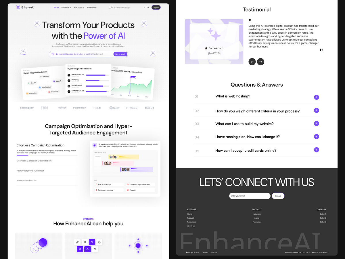 EnhanceAI – AI-Powered SaaS Landing Page for Smarter Marketing Image 0
