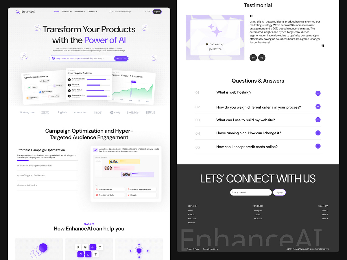 EnhanceAI – AI-Powered SaaS Landing Page for Smarter Marketing Image 1