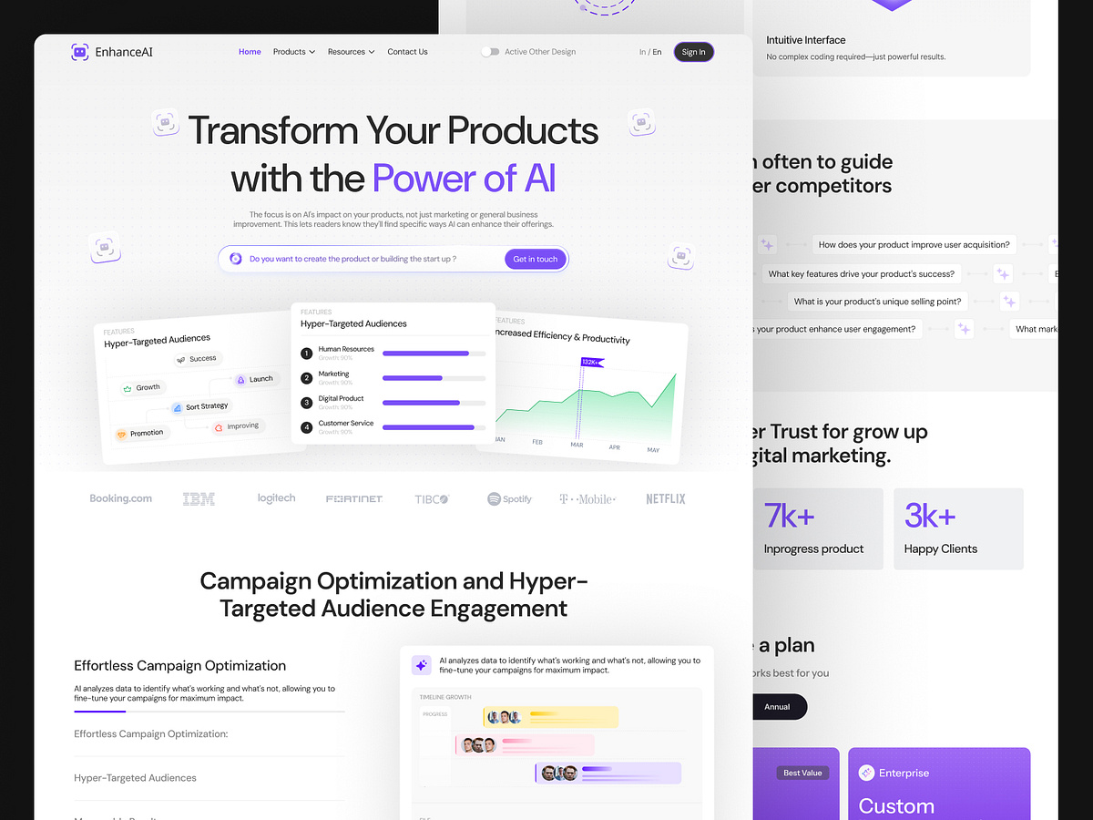 EnhanceAI – AI-Powered SaaS Landing Page for Smarter Marketing Image 3