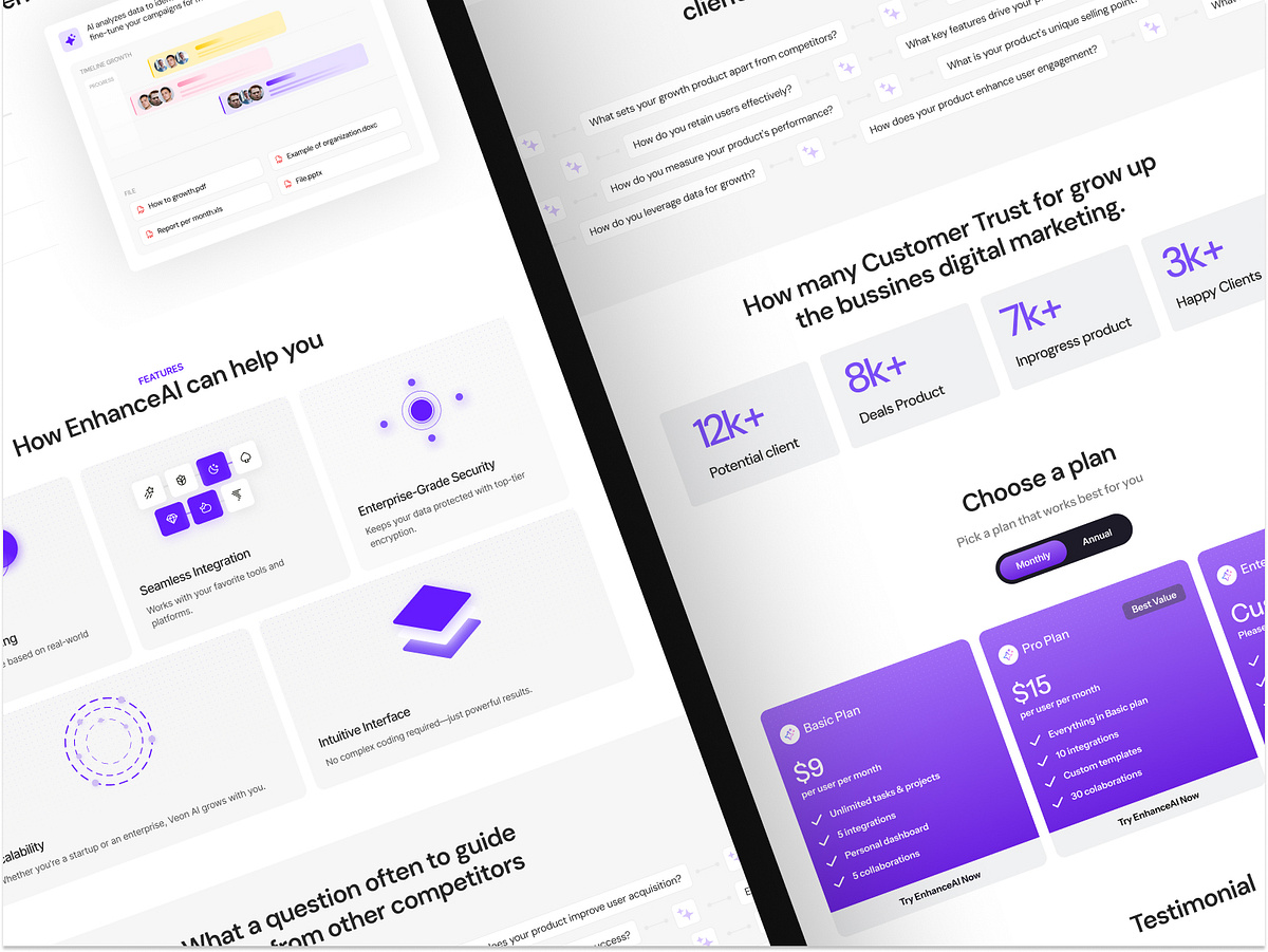 EnhanceAI – AI-Powered SaaS Landing Page for Smarter Marketing Image 4