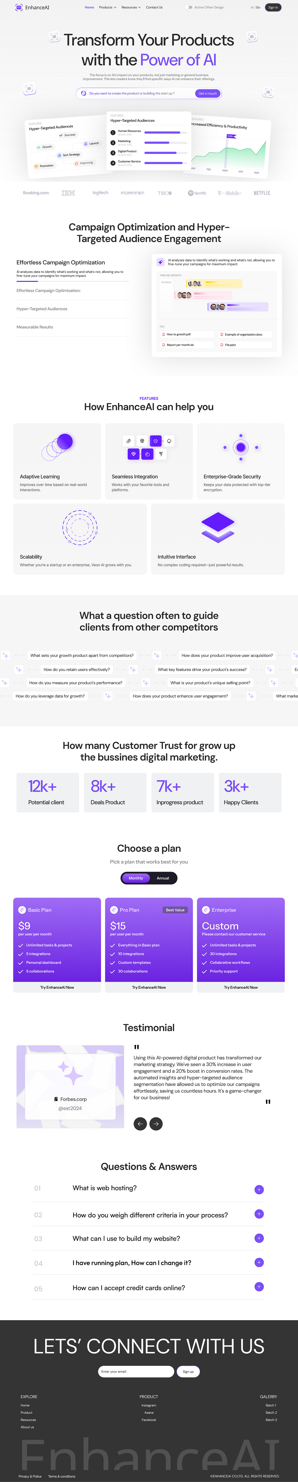 EnhanceAI – AI-Powered SaaS Landing Page for Smarter Marketing Image 5