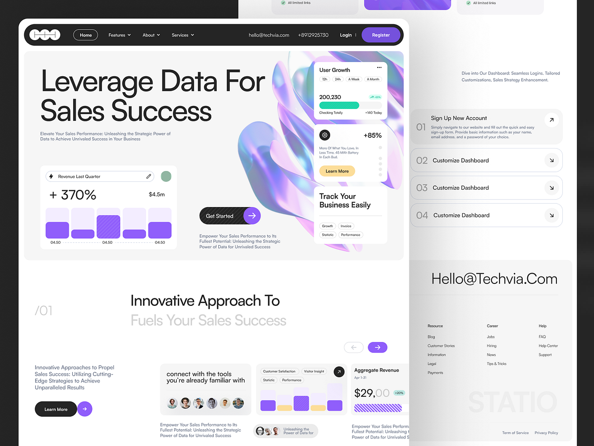 Techvia - Landing Page for SaaS & Analytics