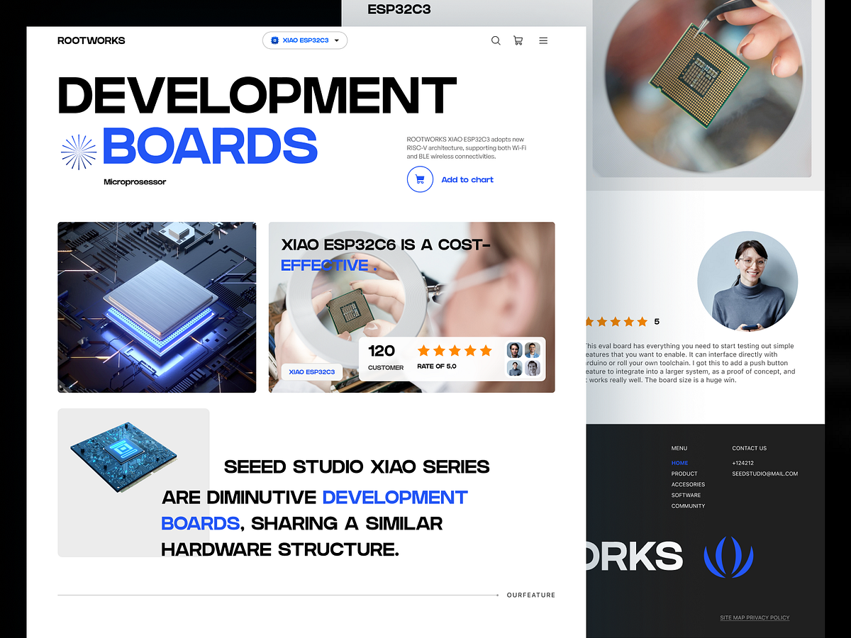 Rootworks – Developer-Focused Hardware Landing Page UI