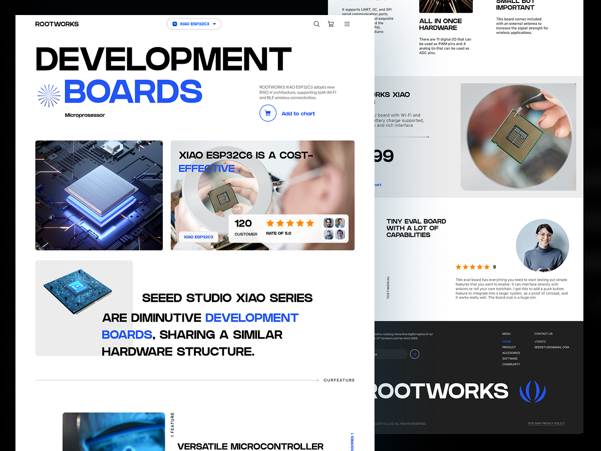 Rootworks – Developer-Focused Hardware Landing Page UI Image 1