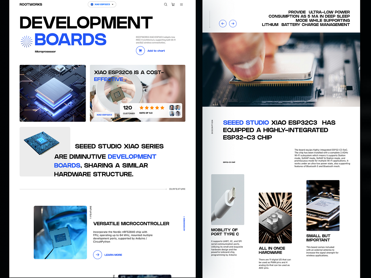 Rootworks – Developer-Focused Hardware Landing Page UI Image 2