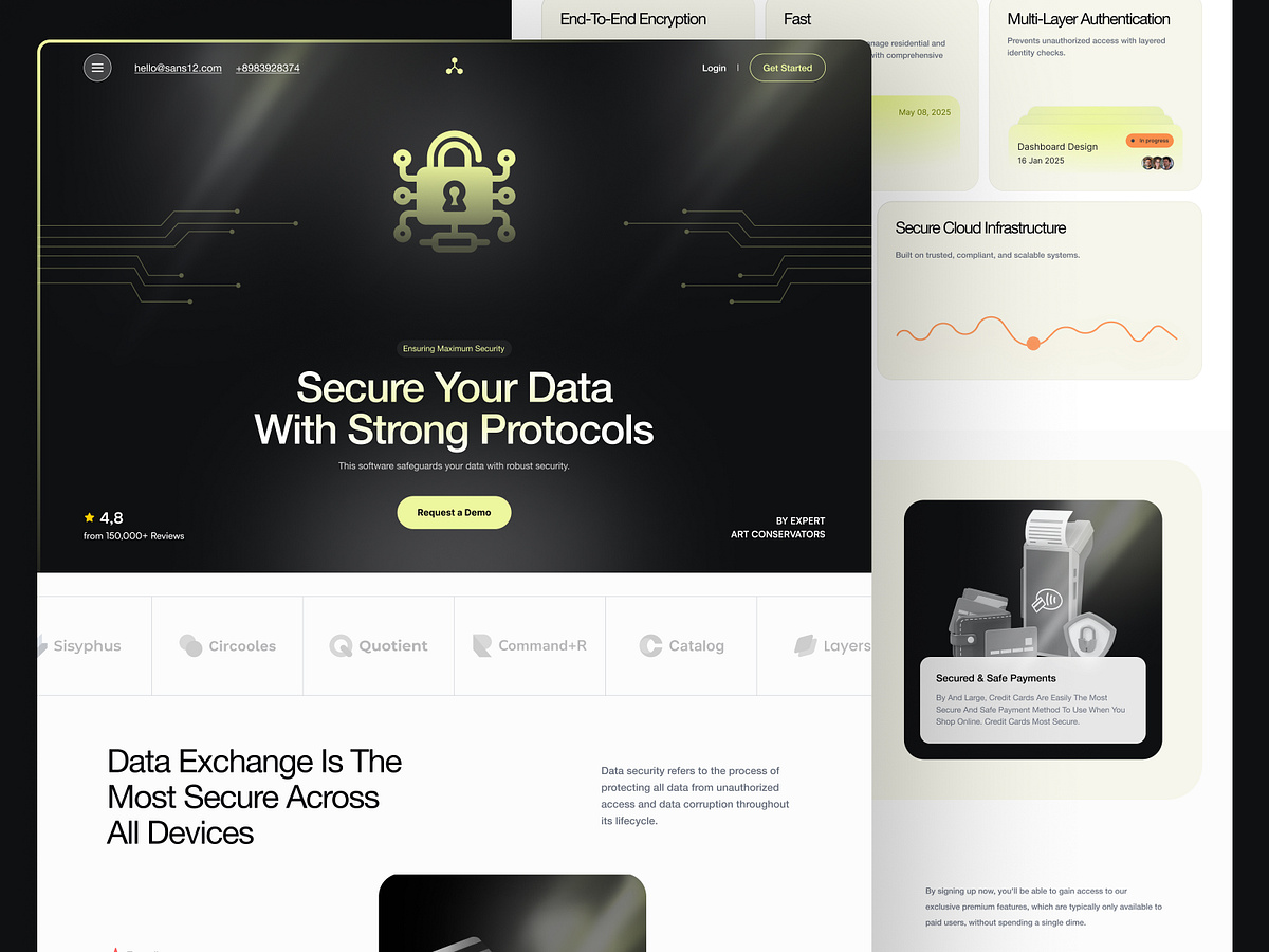 Secureon – Cybersecurity SaaS Landing Page UI