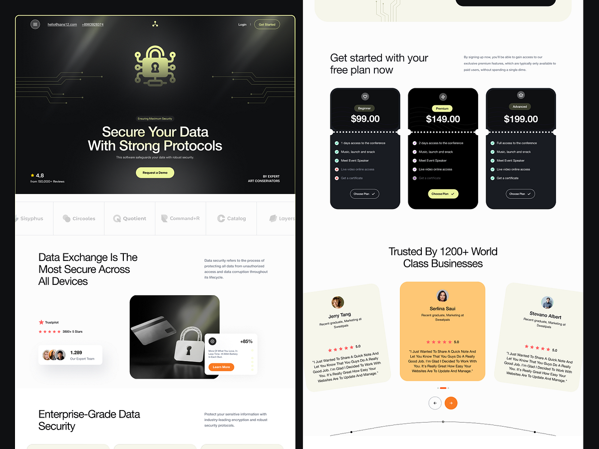 Secureon – Cybersecurity SaaS Landing Page UI Image 0
