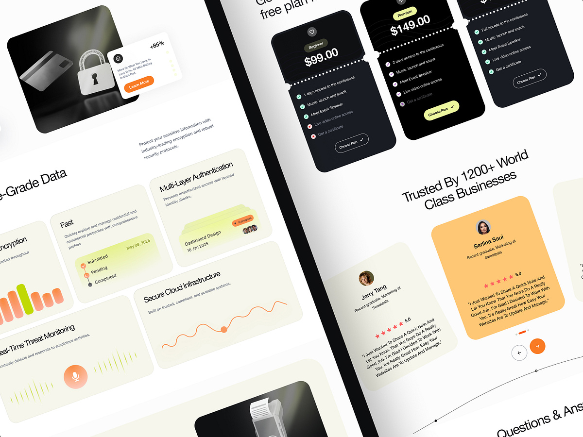 Secureon – Cybersecurity SaaS Landing Page UI Image 5