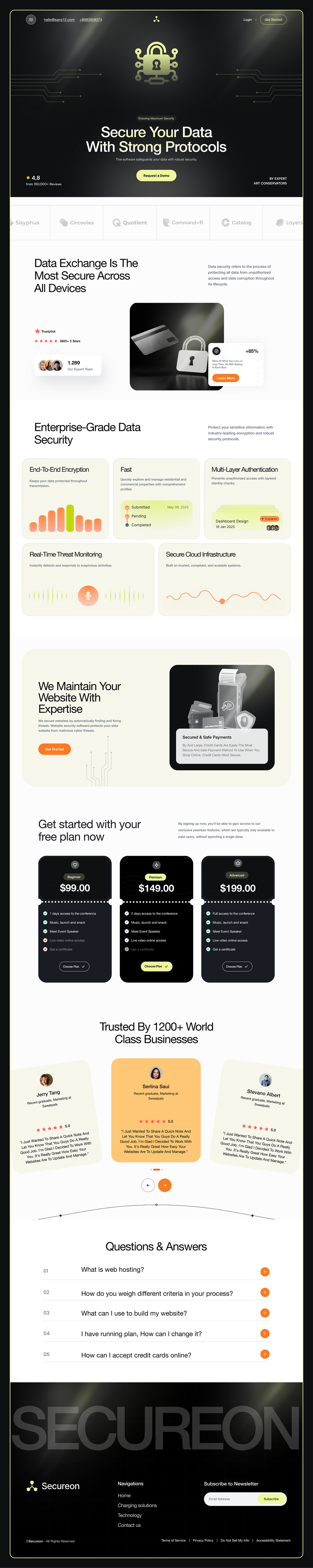 Secureon – Cybersecurity SaaS Landing Page UI Image 7